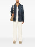 Palm Angels monogram-embroidered denim track jacket