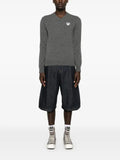 Comme Des Garçons Play Heart-patch V-neck wool jumper
