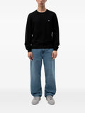 HUGO Setallo knitted-piqué sweater with metallic stacked-logo