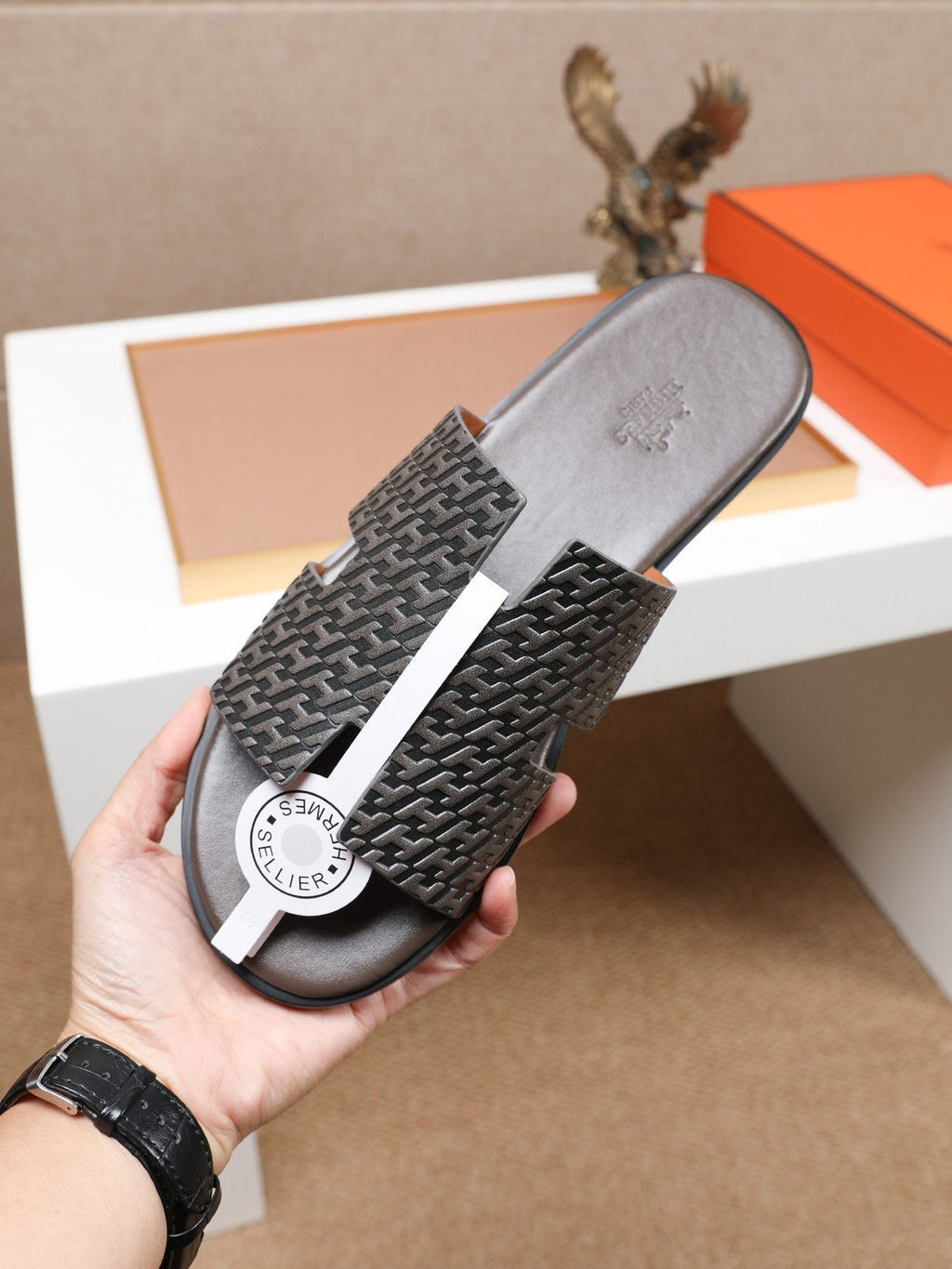 Hermes Woven-Texture Sandals